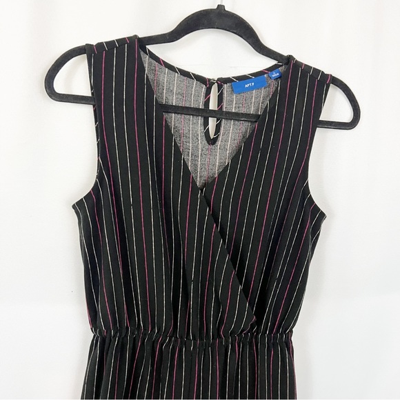 😻NWT Apt. 9 Striped Jumpsuit Pink Black - Picture 2 of 8
